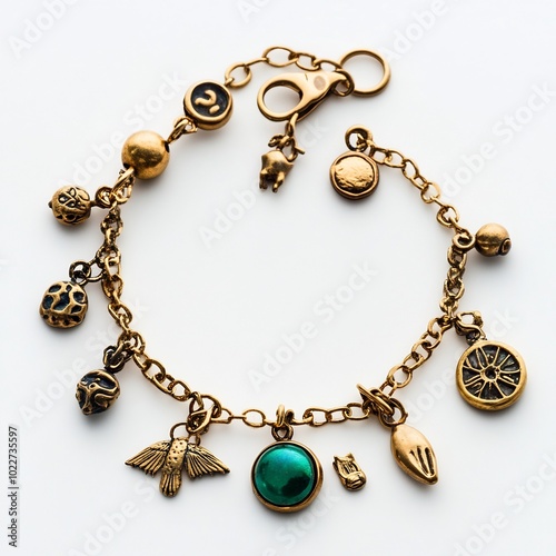 Wallpaper Mural A bracelet with charms on a white background. Torontodigital.ca