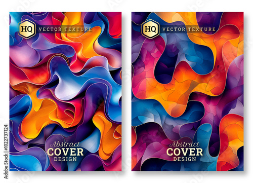 Abstract colorful wave art Brochure cover template design, Luxury invitation card background, colorful texture, wave art, Hand drawn texture design, invitation, abstract background, cover template