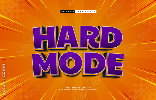 hard mode editable text effect with a play and game text style