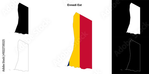 Ennedi Est region outline map set photo