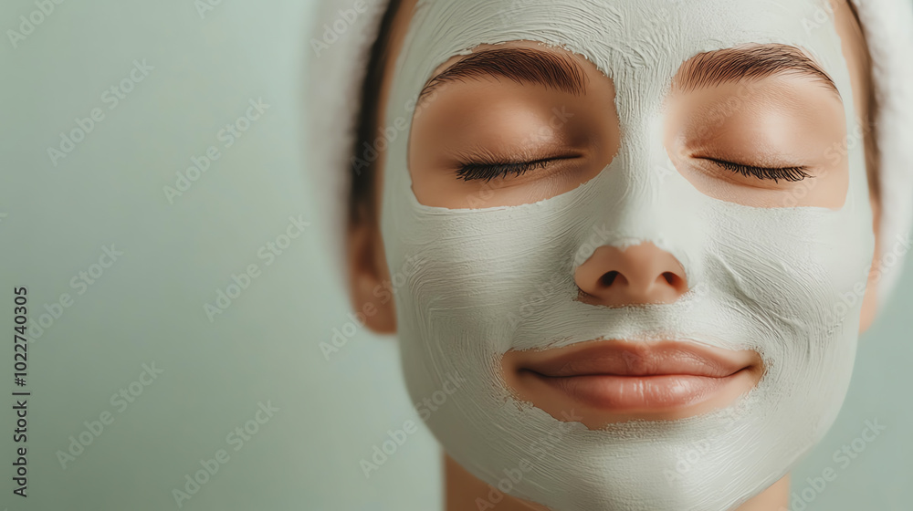 A woman enjoying a relaxing facial mask treatment, showcasing a serene expression and healthy skin, representing self-care and beauty rituals.