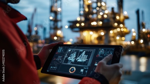 A remote drilling control system operated via tablet, showing the operator managing multiple rigs from a centralized location