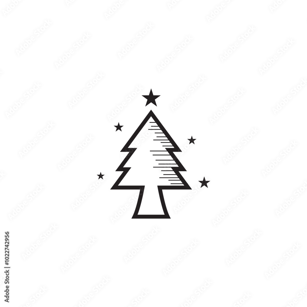 Simple pine tree icon for coniferous, forest and landscape Simple pine tree icon for coniferous, forest and landscape