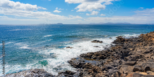 Rocky coastal landscape at Playa Blanca