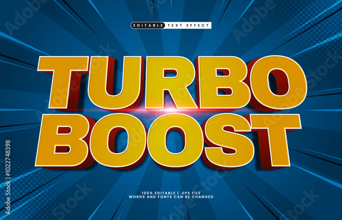 turbo boost editable text effect with a race and game text style