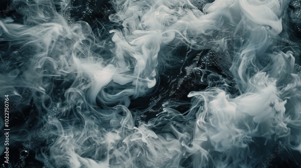 Abstract Swirls of Smoke in Dark Water