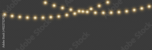 
A sparkling garland of light. Light bulbs for the holiday. Vector illustration