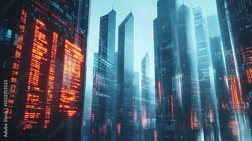 Futuristic Financial District with AI Integration Futuristic Financial District with AI Integration