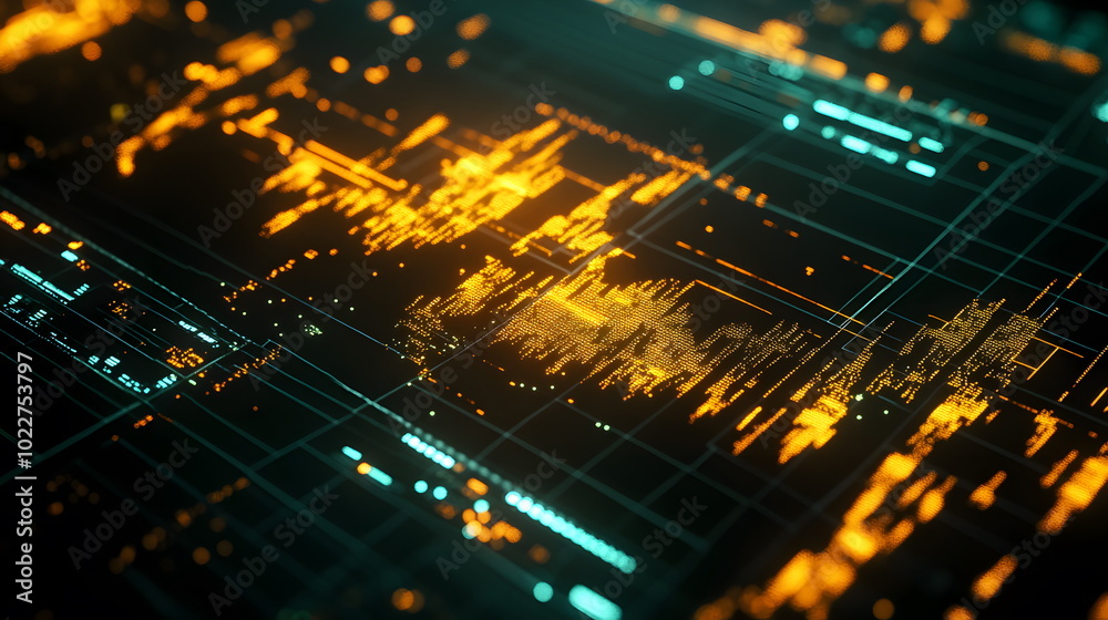 Digital Trading Interface with Gold Display Digital Trading Interface with Gold Display