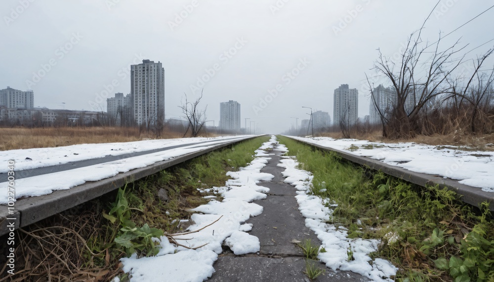 Fototapeta premium Deserted abandoned Highway