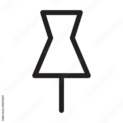 Pushpin Icon, Marker, Pin, Thumbtack, Attachment, Attach File Sign