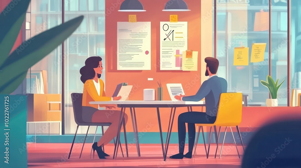 Meeting minutes illustrated as a structured way to document business discussions, helping teams stay organized and on track, illustrations