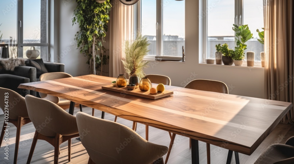 Modern Dining Room with Natural Light