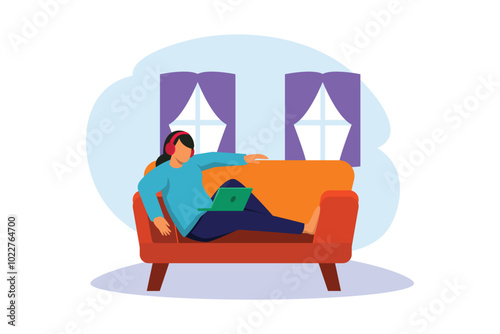 Weekend Activity Flat Design Illustration