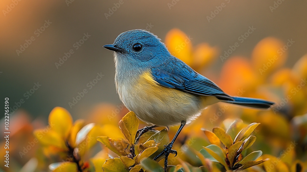 Cute bird illustration, small bird on a tree branch in white background and copy space Cute bird illustration, small bird on a tree branch in white background and copy space