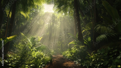 Sunlight Through Jungle Canopy