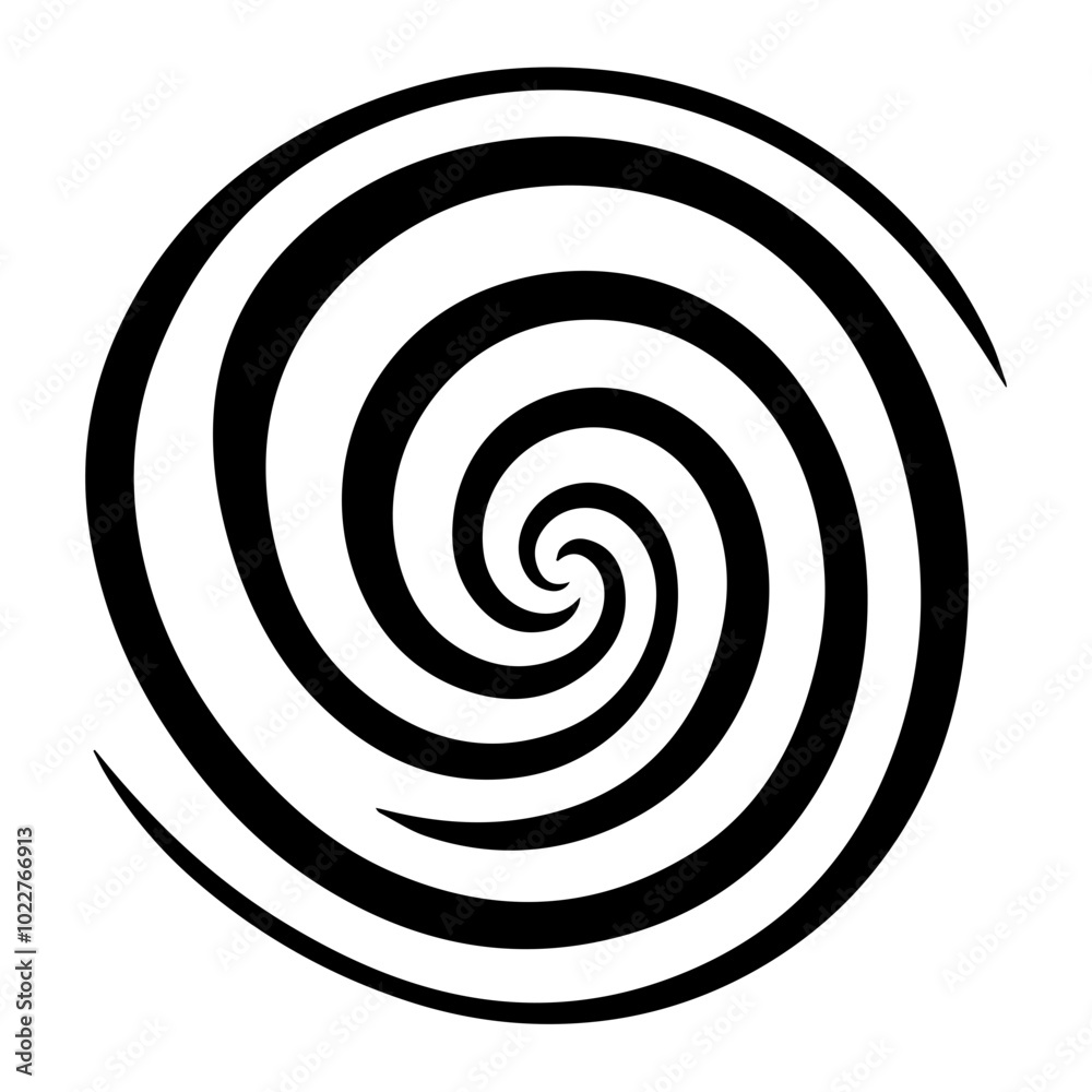 Black abstract swirl or spiral element icon Black abstract swirl or spiral element icon