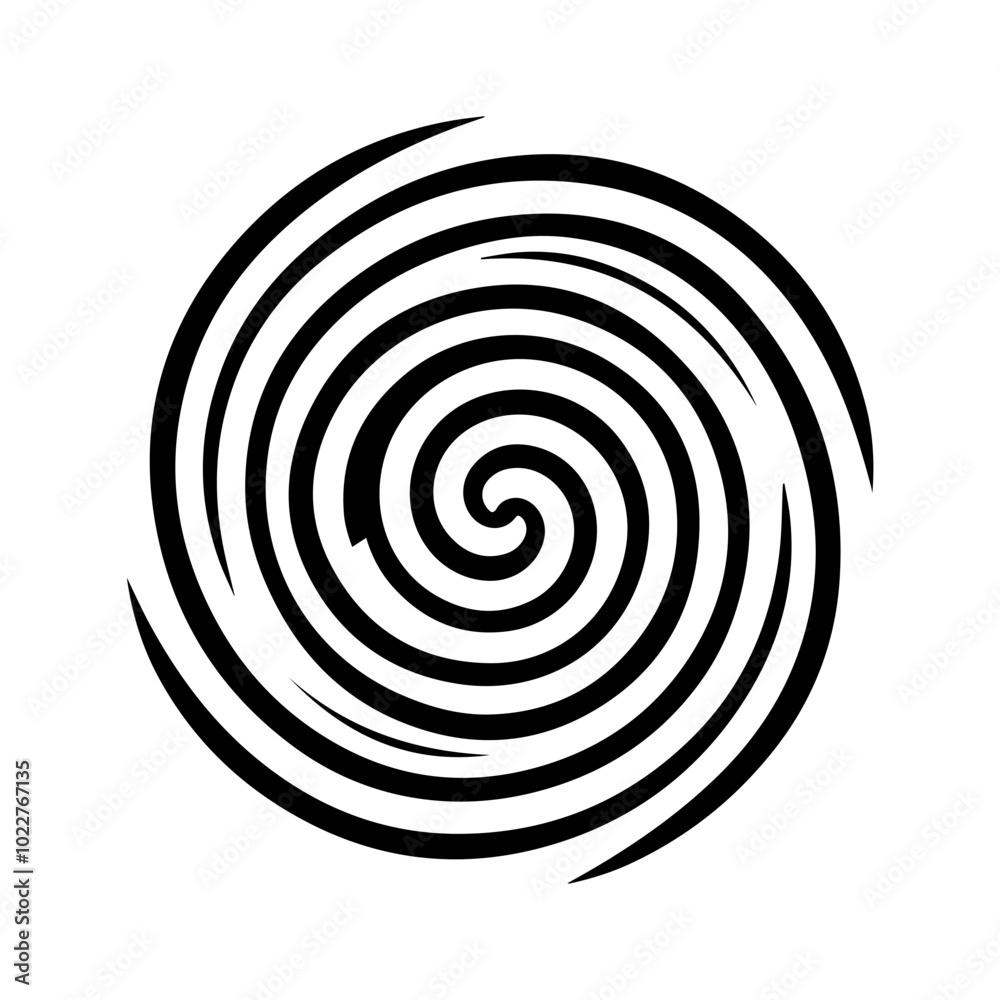 Black abstract swirl or spiral element icon Black abstract swirl or spiral element icon
