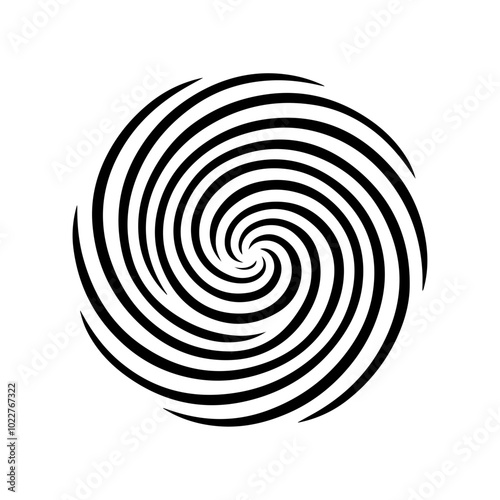 Black abstract swirl or spiral element icon 