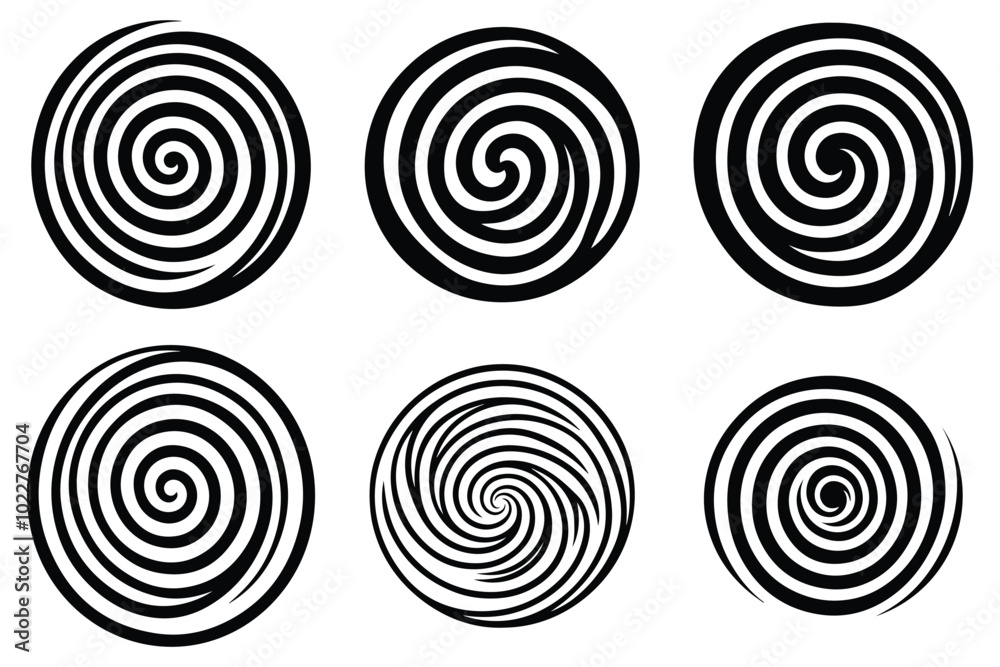 Black abstract swirl or spiral element icon Black abstract swirl or spiral element icon