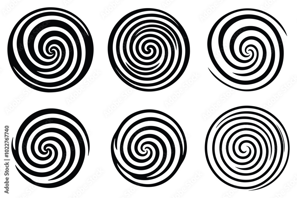 Black abstract swirl or spiral element icon Black abstract swirl or spiral element icon