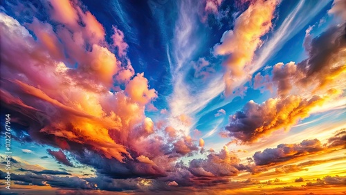 Soft Cloud Brush Painting Effect on Blue Sky Background for Creative Digital Art and Design Projects