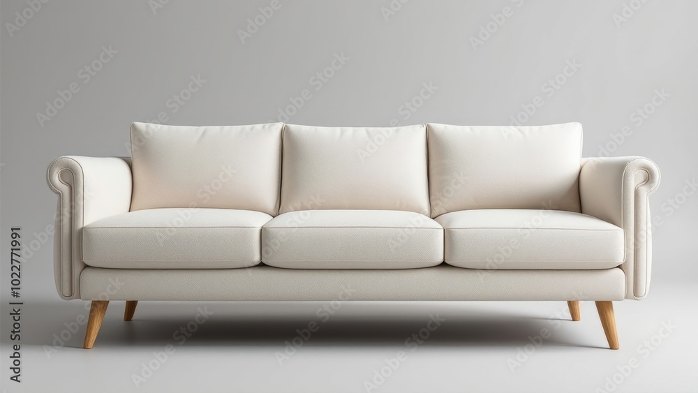 White minimalist sofa isolated on white background