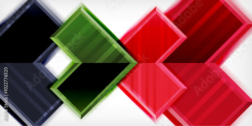 Arrow symbols created with 3d effects and line texture geometric abstract background