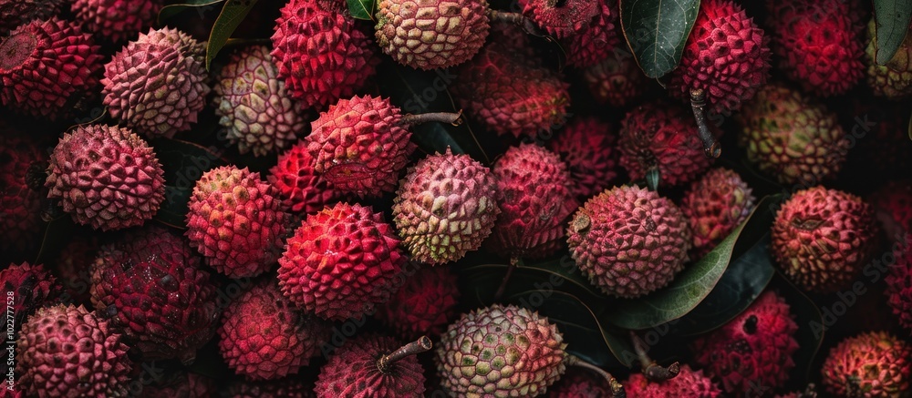 Close-up of Freshly Picked Lychees Close-up of Freshly Picked Lychees