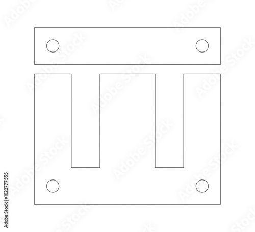 Sheet metal for transformer core presentation in black and white photo