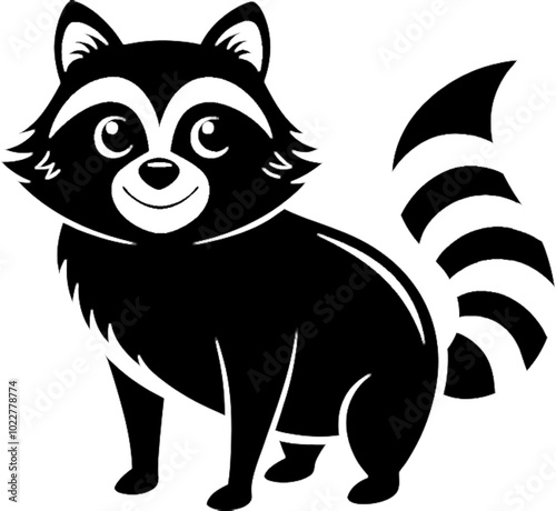 Black stencil raccoon graphic for whimsical invitations.  photo