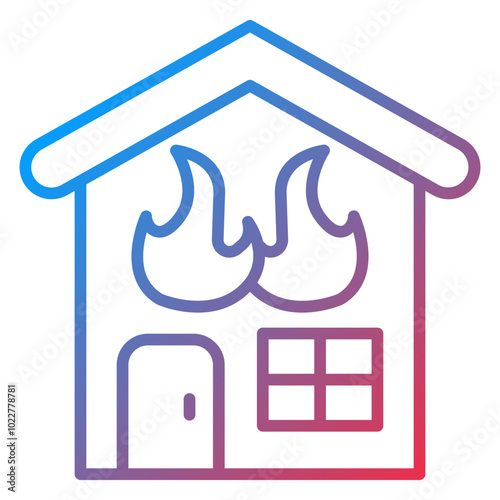 Burning House icon style