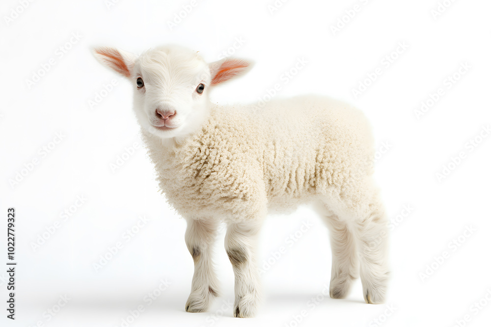 Small cute lamb, isolated on white background Small cute lamb, isolated on white background