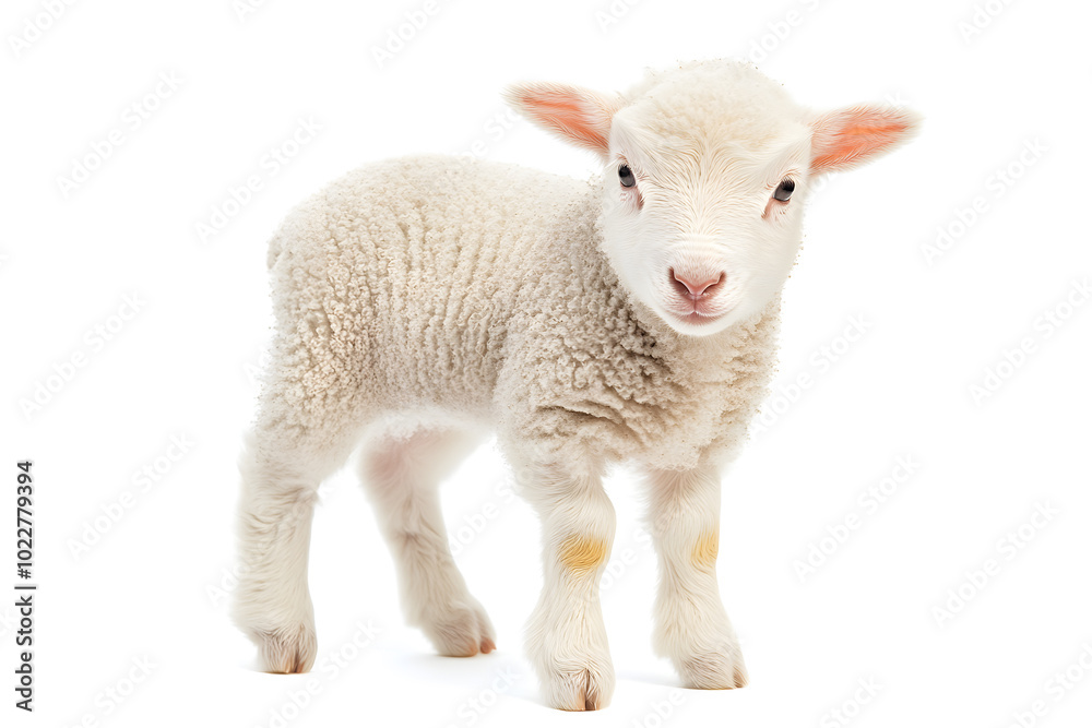 Small cute lamb, isolated on white background Small cute lamb, isolated on white background