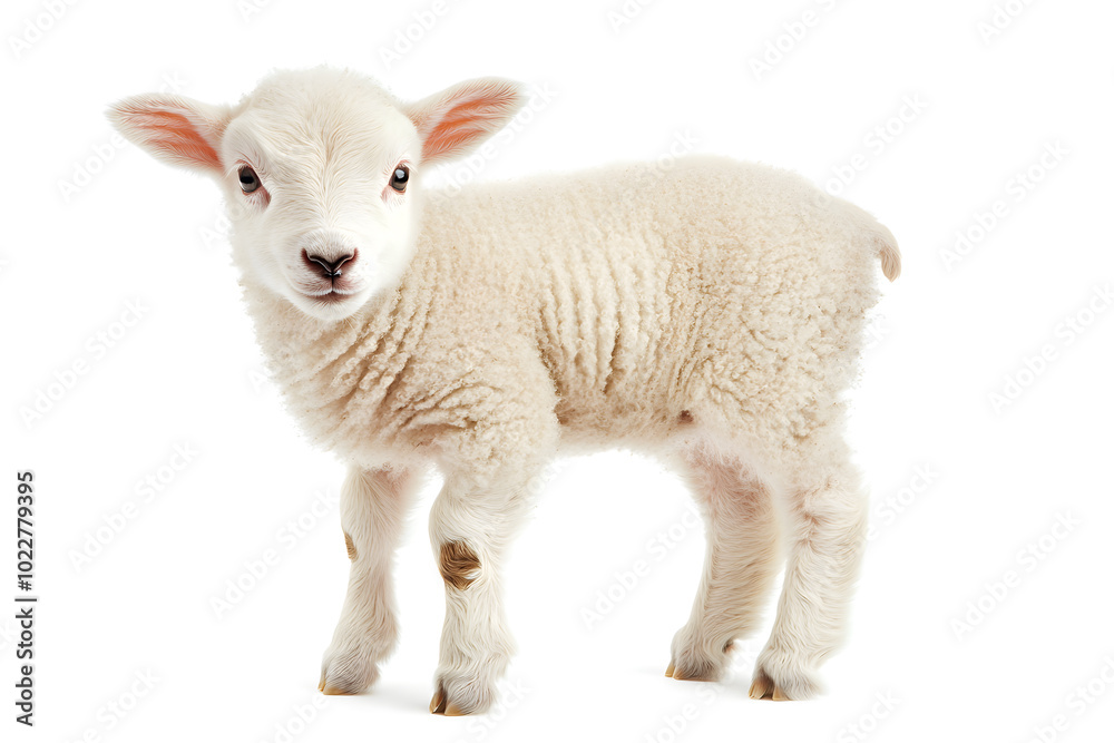 Small cute lamb, isolated on white background Small cute lamb, isolated on white background