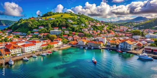 Wallpaper Mural Stunning Aerial View of St. George's, Grenada Showcasing Tropical Landscape and Vibrant Harbor Torontodigital.ca