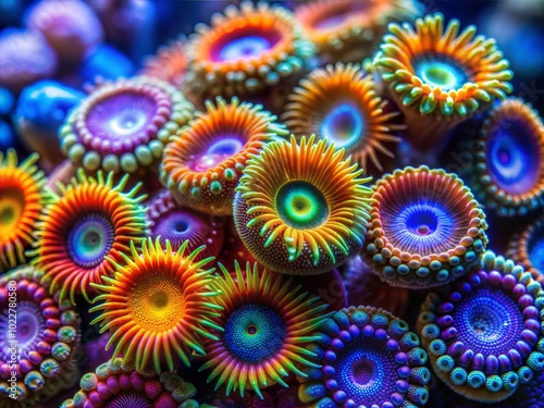 Multicolored Zoanthid Colony