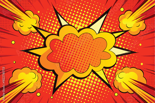 Comic Book Explosion Pop Art Design Illustration