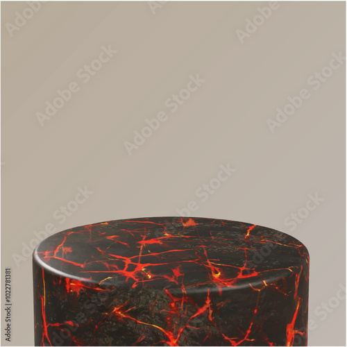 Podium gold wood 3d vector lava silver