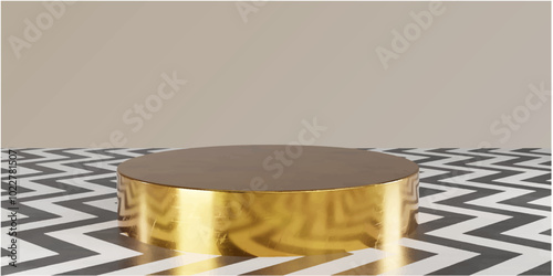 Podium gold wood 3d vector lava silver