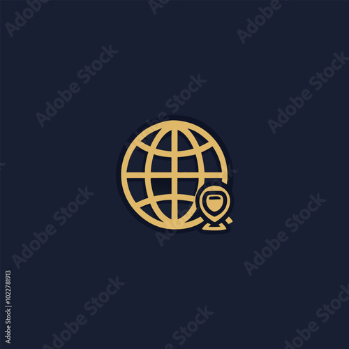 Design a vibrant and fun logo for a language learning app, featuring a globe and a pin.