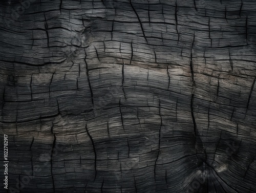 Wallpaper Mural Burnt Wood Textured Background, Charcoal Texture, Firewood with Cracks, Charred Tree Background Torontodigital.ca