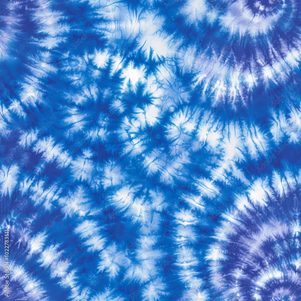 Indigo Spiral Tie-Dye Pattern Design Indigo Spiral Tie-Dye Pattern Design