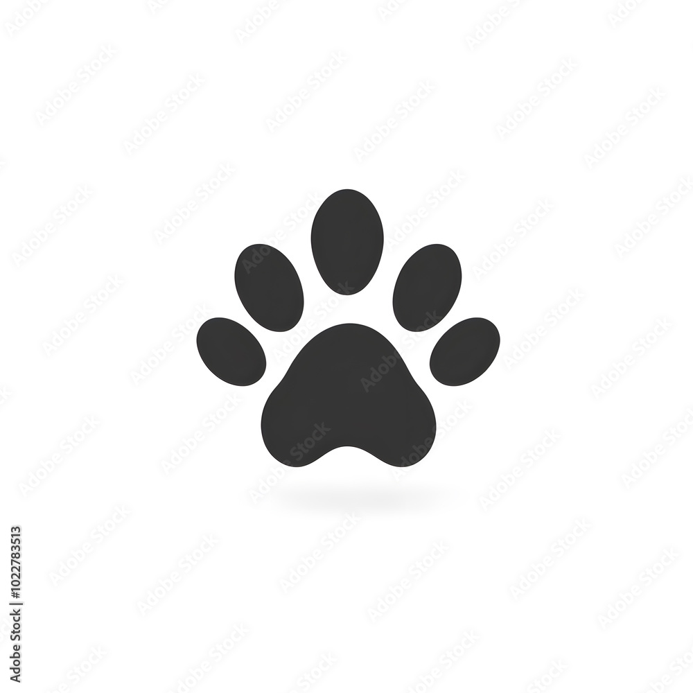 Black animal paw print icon isolated on white background