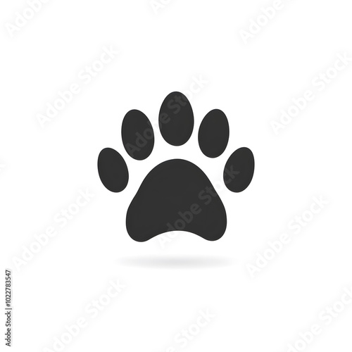 Black animal paw print icon isolated on white background