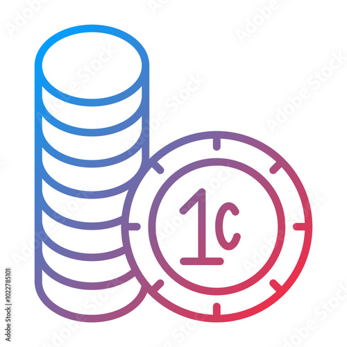 One Cent Coins icon style