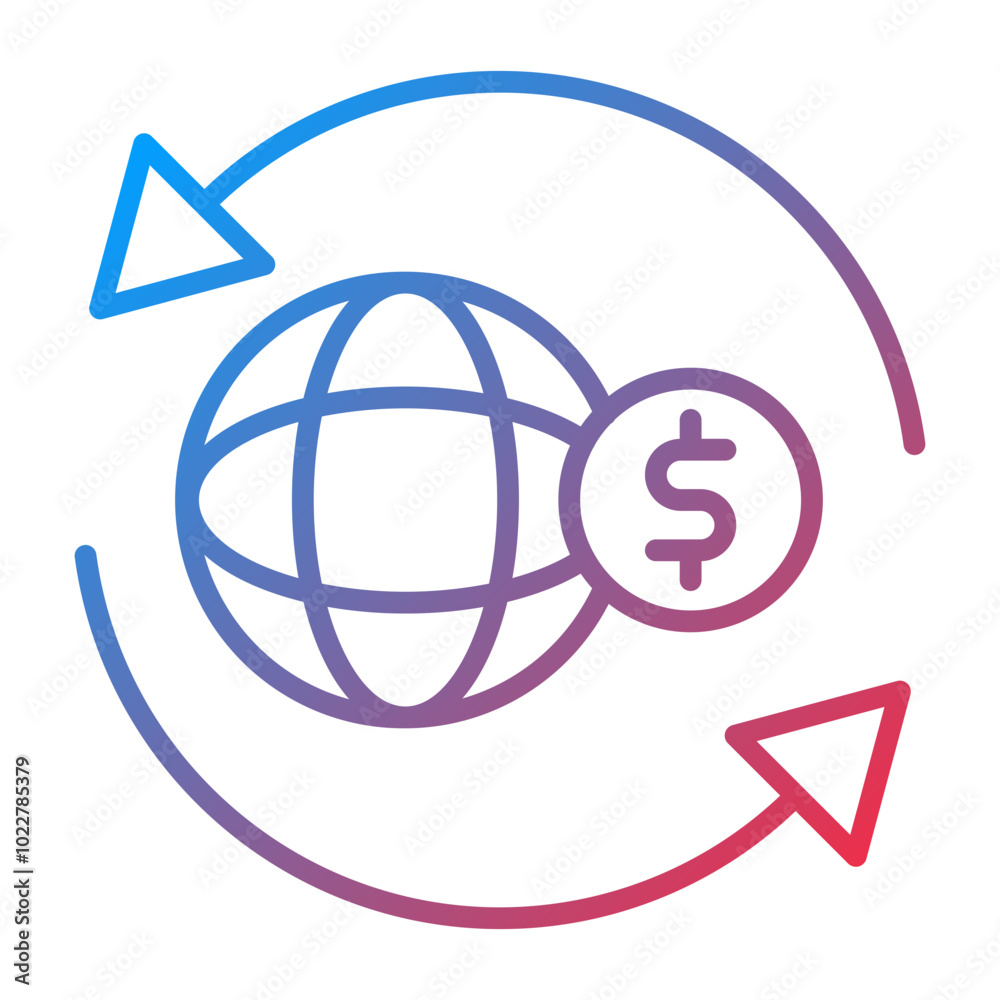 Global Cash Transfer icon style Global Cash Transfer icon style