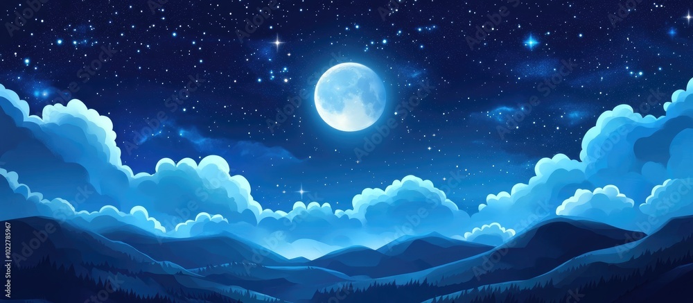 Beautiful Night Sky Background And Full Moon Beautiful Night Sky Background And Full Moon