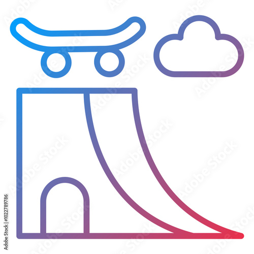 Skateboarding Ramp icon style