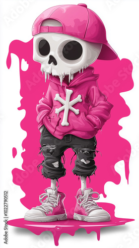 A cute horror hip hop cross bones front view